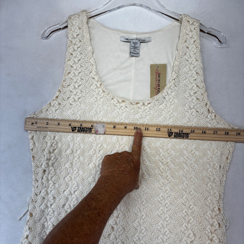 American Rag Crochet Maxi Dress Women XL Egret White Sleeveless Boho NWT - Picture 5 of 10